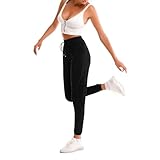 Stanpetix Damen Sweatpants mit Taschen - Jogger für Frauen Sporthosen Hosen (Schwarz,L)