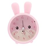 Ipetboom Süße Cartoon Rabbit Ohr Tischuhr mit Nachtlicht Wecker für Schlafzimmer und Büro Batteriefrei für Teenager Robuste und Langlebige Dekoruhr