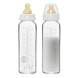HEVEA Standard Hals Glasflasche Baby (Zweierpack (240 ml))