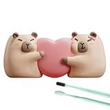 Elektrischer Zahnbürstenhalter, niedlicher Badezimmer-Zahnbürste, dekorativer Zahnpasta-Ständer, 15 x 7 x 7 cm, Capybara-Zahnbürsten-Organizer, lustiges Accessoire für Paare und Familie