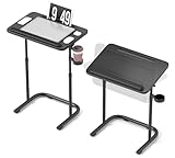 Laptoptisch Höhenverstellbar, Beistelltisch Couch 22x15in, Laptop Tisch mit 90-Grad-Verstellbarer Desktop, Beistelltisch Höhenverstellbar 23-30in, Beistelltisch Bett mit Tablet Schlitz Getränkehalter