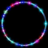 Led Hulas Hoop Reifen für Erwachsene 10 Farben Strobing Ändern Fitness Tanzen Übung Gewichtsreduktion Glühen Aufhellen Multiple Light 60 cm Reifen(2AA Batterien sind erforderlich)