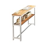Schmaler Eingangstisch, Schmaler Konsole Sofa Tisch, Kompakter Konsolentisch, Rechteckiger Konsolentisch aus Holz und Stahlmelamin für Wohnzimmer und Kleine Räume. Beistelltisch für Eingangsbereich.