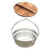 Milisten 1Satz Camping Kochtopf mit Hängetopf Tragbar für Picknick und Outdoor Aktivitäten Schnelle Wärmeverteilung Ergonomisches Design