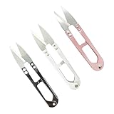 Thoquene 3 Stück Fadenschere Klein Scharf, Einsetzbare Fadenschneider Nähen, U-förmiger Federschere