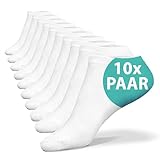 Kemes Sneaker Socken Unisex 39-42 weiß 10 Paar verschiedene Größen Sportsocken 95% Baumwolle 5% Elastan | Größe 43-46