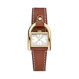 Fossil Uhr für Damen Harwell, Quarzwerk, 28MM GoldEdelstahlgehäuse mit Lederarmband, ES5264