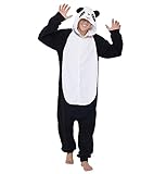 Dodheah Unisex Panda Pyjamas Erwachsene Onesie Halloween Tier Cosplay Kostüm Weihnachten Jumpsuit Einteilige Nachtwäsche Weiß M
