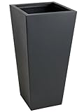 VIVANNO Pflanzkübel Pflanzgefäß Blumenkübel Fiberglas anthrazit-grau Classic - 40x40x90 cm