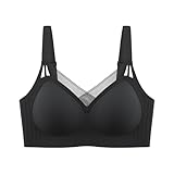 Necalisi Sport BH Damen große brüste starker Halt BH für Dirndl Bügelloser schwarz Nahtloser Sportunterwäsche Anti Sag BHS 90B