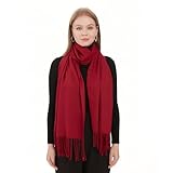 Pashmina Schal und Tücher Für Damen – Bordeaux Pashmina Schal Für Abendkleider – Pashmina Schal für Braut und Hochzeit – Pashmina Reiseschal Herbst Winter Schal für Damen – Pashminas Für Damen