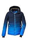 killtec Jungen Skijacke/Ski-Steppjacke mit Kapuze und Schneefang KSW 382 BYS QLTD JCKT, neon blue, 152, 42453-000