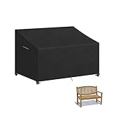 VANSHEIM 2 Sitzer Gartenbank Abdeckung Wasserdicht Polyrattan Sitzbank Schutzhülle Sitzgruppe Bankbezug Gartensofa Abdeckhaube Parkbank Hülle Sitzbezug für Gartenmöbel Balkon Terrasse 135x70x63/89cm