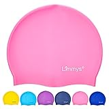 Limmys Premium Badekappe Kinder, badehaube Kinder - Langes und kurzes Haar Schwimmkappe Kinder und Badekappe für Mädchen Jungen – Hochwertige Qualität, Dehnbare & Bequeme Badekappe (S, Hell-Pink)