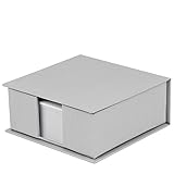 Rössler SOHO Zettelkasten | Notizzettel-Box | Schreibtisch-Organizer | Büro-Zubehör | Schreibtisch Deko | Homeoffice Ausstattung | 110x46x110mm | 1 Stück | Farbe: Grau | Stone
