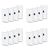 LOLPALONE 16 x Steckdose für Ethernet Cat6 Wandplatte 1 Port RJ45 Netzwerk Buchse A Buchse Platte Wand-Koppler Weiß und Blau