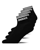 Snocks Retro Sneaker Socken (4 Paar) aus Bio Baumwolle - Knöchelsocken mit Streifen - Ankle Socks Herren & Damen - 47-50