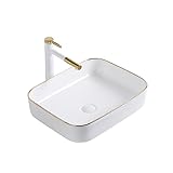 GJPDPZ Waschbecken, einfaches Badezimmer, Zuhause, Keramik, Kunst, Aufsatzwaschbecken, Phnom Penh, Einzelwaschbecken, Badezimmer, Balkon, Waschbecken, einfarbig, 500 x 385 x 140 mm