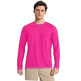 Königsblaues Herren-Sonnenschutz-Shirt, Rundhalsausschnitt, LSF 50, Langarmshirt, Größe S, Rose, Mittel