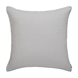 URBANARA COTA Musselin-Deko Kissenhülle 40x60 cm I 100% Baumwolle Made in Portugal Oekotex 100 I Zierkissen ohne Füllung Sofakissen Kissenbezug Couchkissen - Hellgrau