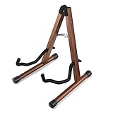 Donner Gitarrenständer Holz, guitar stand für Akustikgitarren, E-Gitarren, Bass, Banjo,Ukulele A-Frame aus massivem Akazienholz Gitarren Ständer (DS-3)