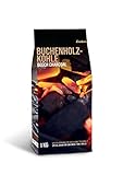 Enders® Buchenholzkohle für AURORA Tischgrill 1383, rauchfrei BBQ Grill, Buchen-Holzkohle für schenlles Anzünden, 1 KG