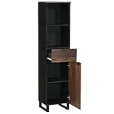 Vopese Badezimmermöbel-Sets mit Schubladen mit Regal Gestreift mit Speicher mit Tür Braun 38 x 33 x 160 cm Schränke und Lagerung Model4018030