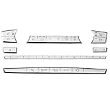 Tastenaufkleber Kompatibel Mit Für X5 E70 2008 2009–2013 Chrom-Mittelkonsole, Klimaanlage, CD-Nummernmodus-Tastenabdeckung, Verkleidungsschalter-Aufkleber, 26 Stück