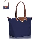 BOJLY Handtasche Damen Groß, Damen-Schultertaschen, Shopper Schultertasche,Wasserdichte Umhängetasche,Faltbare Handtasche Blau Für Leisure Travel Büro Schule Einkauf