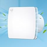 YIBONIKA Badlüfter 100mm mit Nachlauf 5 Verzögerungsfunktion Timer, Abluftventilator mit Rückstauklappe Leise 95m³/h, 12 Watt / 34dB für Bad, WC, Küche