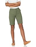 Amazon Essentials Damen Khaki-Bermudashorts mit mittelhohem Bund schmaler Passform und 25 cm Schrittlänge, Olivgrün, 40