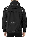 baleaf Fahrradjacke Herren Regenjacke Wasserdicht Atmungsaktiv Wanderjacke Windbreaker Outdoor Jacken Leichte Windjacke Trekking Regenjacke Radjacke Schwarz L