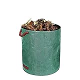 L6NqIAG 60L-500L Wiederverwendbare Gartentasche Große Kapazität Laubsack Leichter Mülleimer Faltbarer Gartenmüll Abfallbehälter Aufbewahrungstasche Garten-Müllsäcke(60L)