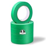 Boboeitody 5 Rollen grünes Malerband- 25mm x 50m Malerkrepp zum Oberflächenschutz beim Streichen Krepppapier Abdeckband für Malerei, Handwerk und DIY Schule Klassenzimmer Zubehör Gesamt 275 Yards
