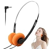 Gammaeon Retro-Kopfhörer Over-Ear im 80er Design – Leichtgewicht Stereo-Kopfhörer mit Kabel für Smartphones, Inklusive Ohrpolster aus Memory-Schaum und 3,5mm Klinkenstecker