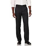Amazon Essentials Herren Flatfront-Anzughose mit elastischem Bund in klassischer Passform, Schwarz, 38W / 32L