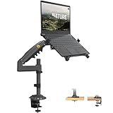 North Bayou NB Laptop Halterung mit Verstellbarem Tablett für 10 bis 17 Zoll Laptop, Monitor Halterung für 17 bis 30 Zoll Computer Bildschirm, Laptop Arm VESA 75 & 100 mm H100-FP