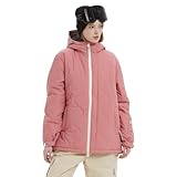 Bluemagic SkiJacken für Damen, Skianzüge Schneeanzüge Outdoor Funktionsjacke, Winddicht Warm und Atmungsaktiv Reißverschlussöffnung(Rosa,XL)