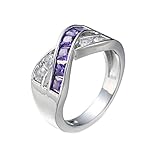 ZJHQQB Plattierte 18ct Goldringe Frauen, Verlobungsringe für Frauen Vintage X Form Square Form Ehering Kubikzirkonia