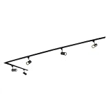 QAZQA - Modern Modernes Schienensystem Komplettset I Spotlight I Deckenspot I Deckenstrahler I Strahler mit 5-flammig Spot I Spotlight I Deckenspot I Deckenstrahler I Strahler I Lampe I Leuchten Schwa