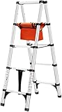 Ausziehleiter – Tragbarer Aluminium-Teleskop-A-Rahmen, breites Pedal-Design, zusammenklappbare Trittleiter für den privaten und industriellen Gebrauch