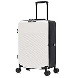 MS Point Faltbarer Koffer Trolley Reisekoffer Hartschalenkoffer Bordcase Handgepäck Suitcase mit Rollen und TSA Schloss Weiß