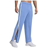 Generisch Reha Hose Damen Herren Seitlich Zu Öffnen Baggy Trainingshose mit Seitlichem und Reißverschluss Am Bein Weites Bein Schnellfickerhose Druckknöpfen Sporthose Freizeithose Breite Jogginghose