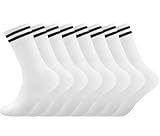 Socken Herren Damen Sportsocken 4 paar Tennissocken Schwarz Lange Baumwollsocken Weiß Laufsocken Arbeitssocken,weiss,43-46