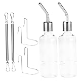 jojofuny 2 Stück Hängende Trinkflasche für Hamster Kaninchen und Chinchillas Edelstahl Wasserspender mit Tropfsicherer Kugel Einfache Befestigung für Kleintierkäfige