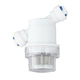 CashMuch Mini-Wasserfilter mit Schnellanschluss, 6,35 mm und 1,9 cm, mit 40 Edelstahlgeflecht, transparenter Becher für Sy-Überwachung, 10 Bar MPa für Haus- und Gartenwasserreinigungssystem