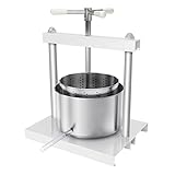 HENGMEI 5L Obstpresse Weinpresse Edelstahl Manuell Fruchtpresse Saftpresse Maischepresse Entsafter Obstmühle Apfelpresse mit Auslaufrohr