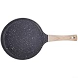 Maifanshi Pfannkuchenpfanne, Antihaft-Pfanne, für Gas- und Induktionsherde, gleichmäßige Wärmeverteilung, für Crepes, Steak, Frühstück, Bratei (schwarz, 24 cm)