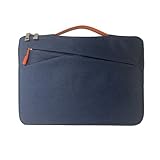 15,4 Zoll Laptop- und Tablet-Hülle, wasserabweisende Computertasche, passend für die meisten 15-15,4-Zoll-Geräte, schlanke, leichte, wasserabweisende Tasche mit Griff und Vordertasche, Marineblau