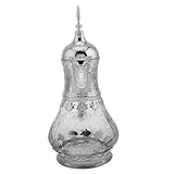 HEALEEP Türkische Teekanne Glas Wasserkrug mit Deckel Ergonomisch Mittelmeer Stil für Kalte Getränke Saft und Tee Familiengeeignet Elegante Arabische Glas Kanne